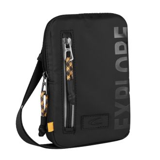 Camel Active Handytasche CAMEL ACTIVE Explore, Damen, Gr. B/H/T: 12,5cm x 19,5cm x 4,5cm, schwarz, Nylon, bedruckt, beschichtet, clean, unifarben mit Farbeins&auml;tzen