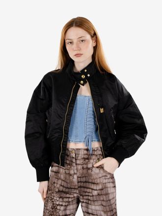 Elisabetta Franchi Bomber in nylon nero