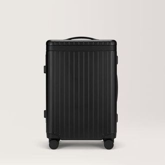 Carl Friedrik Large Carry-on Luggage - Hard case in Polycarbonate and Aluminium - Black / Black