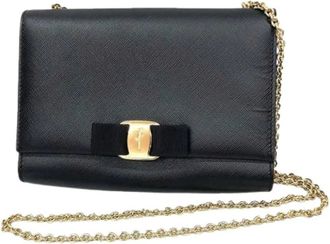 Ferragamo Pre-owned Cross Body Bags, female, Black, Size: ONE SIZE Pre-owned Pochette Shoulder Bag