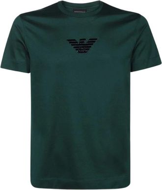 Emporio Armani Basis Donkergroene Unisex T-Shirt - Heren - T-shirts - Groen - S - Katoen - Tops