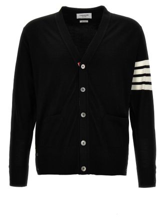 Thom Browne Black Virgin Wool Mens Cardigan