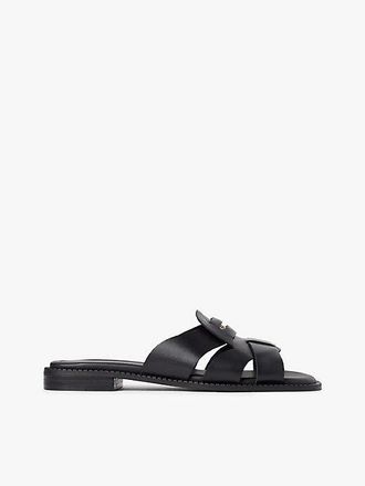 Tommy Hilfiger Leather Crest Square Toe Sandals