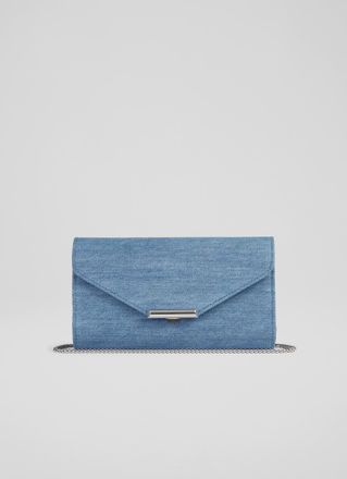 L.k. Bennett Womens Lucy Clutch, Denim - Blue - One Size