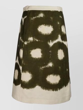 Prada a line skirt abstract pattern belt loops