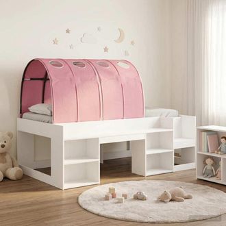 vidaXL Vidaxl Letto Con Tunnel 3 Pz Bianco E Rosa Legno Ingegnerizzato
