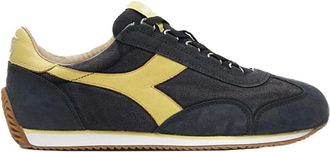 Diadora Canvas/Pelle Stone Wash Sneakers Equipe - Heren - Sneakers - Zwart - 40 1/2 EU - Schoenen