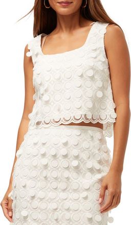 Trina Turk Embroidered Cropped Serve Top in Whitewash at Nordstrom, Size 12