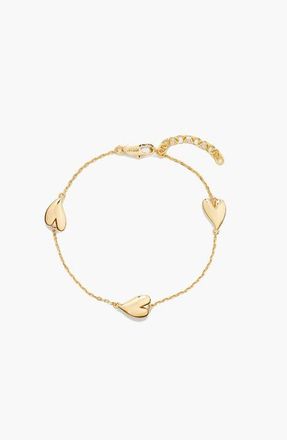 Yoj Love Heart Mini Chain Bracelet in Gold at Nordstrom
