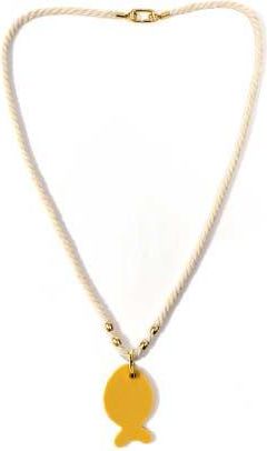 By Lilla Rope Fish Necklace in Ivory at Nordstrom, Size 24