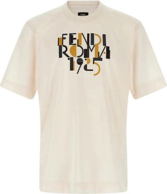 Fendi T-Shirt Comp Roma 1925 - Heren - T-shirts - Beige - S - Tops