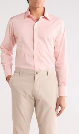 Brooks Brothers Trim Fit Check Button-Down Shirt in Peachminiging at Nordstrom Rack, Size 15.5 - 34