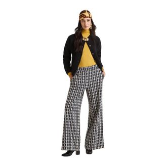 Maliparmi Wide Trousers, female, Gray, Size: 2XS Geometric Jacquard Trousers