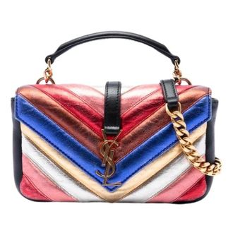 Saint Laurent Pre-owned College Bag - Dames - Pre-owned - Veelkleurig - Maat: ONE Size Leer