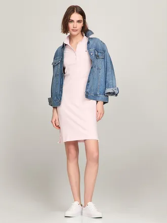 Tommy Hilfiger Womens Classic Fit Stretch Cotton Polo Dress - Cradle Pink - XXL