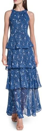 Tommy Hilfiger Tiered Maxi Dress in Sky Captain/Blue at Nordstrom Rack, Size 16