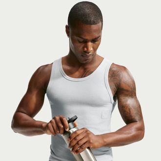 Nike Mens N.A.C. Dri-FIT Ribbed Tank Top in Grey | IR8809-077