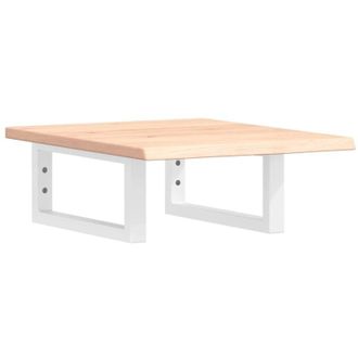 vidaXL Vidaxl - Estante De Lavabo De Pared De Acero Y Madera Maciza De Roble