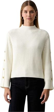 Twinset Trui met halfturtleneck - Dames - Coltruien - Beige - S - Katoen - Truien & Vesten