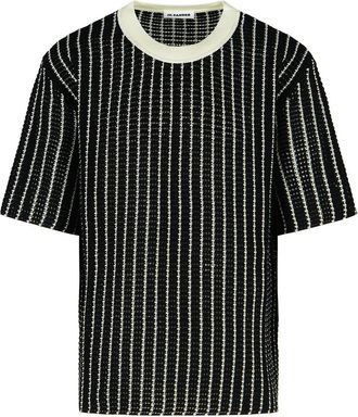 Jil Sander Gehaakt zwart katoenen T-shirt