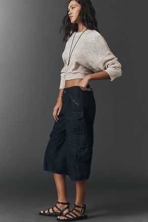 Pilcro Cargo Crop High-Rise Culotte Jeans