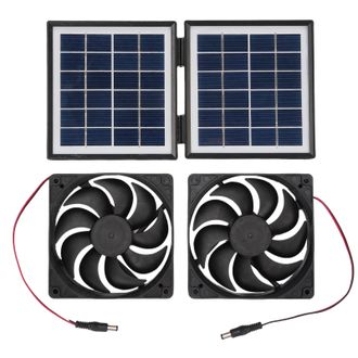 OEM Kit De Ventilaci&oacute;n Solar Con 2 Ventiladores De 5 W Y Panel Solar De 10 W Para Veh&iacute;culos, Tiendas De Mascotas Y Salas T&eacute;cnicas