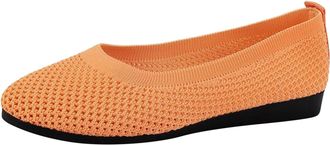 Generic Womens Knit Ballet Flats Stretch Ballerina Shoes Comfortable Breathable Slip On All-Season Transitional Footwear Round Toe Slip On Ballerina Walking S