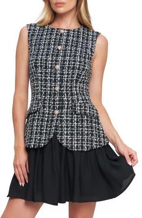 Flying Tomato Tweed Minidress in Black at Nordstrom Rack, Size Medium