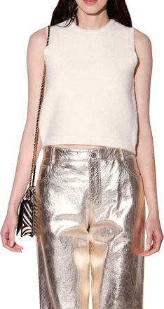Walter Baker Joy Sleeveless Sparkle Knit Top in Cream Silver at Nordstrom Rack, Size X-Small