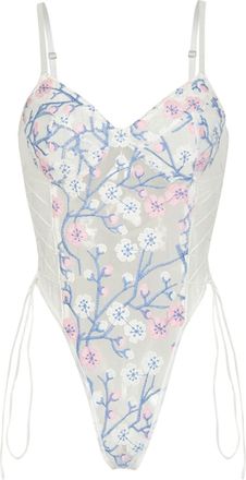 Generic Womens Sexy Lingerie Set Women Fashion Print Mesh Lace 1 Bodysuit Underwear Cage Bra Hollowed Out And Knickers Sets For Naughty Red Black Uk Ladies & 