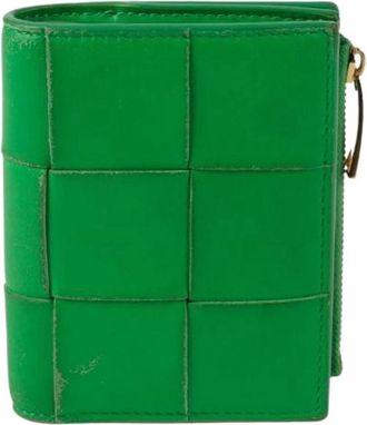 Bottega Veneta Pre-owned Wallets, female, Green, Size: ONE SIZE Pre-owned Folder Small Zipper Wallet