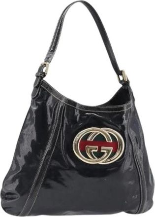 Gucci Pre-owned Vintage Shoulder Bag - Dames - Vintage Schoudertas - Zwart - ONE Size - Leer - Vintage