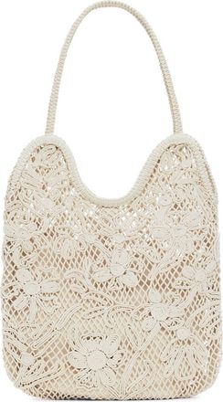 Desigual Medium Crochet & Soutache Shoulder Bag in Light Beige at Nordstrom