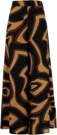 Pucci Rokken, Dames, Veelkleurig, L, Polyester, Printed Silk Wide-Leg Pant