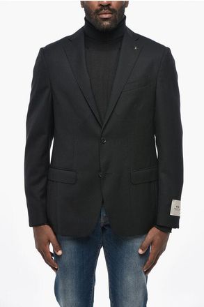 Corneliani CC COLLECTION Single-breasted Virgin Wool Blazer with Notch size 48