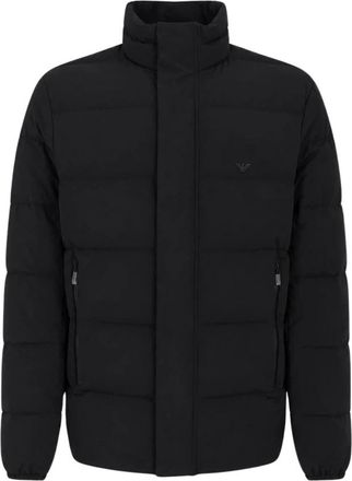 Emporio Armani Waterafstotend Gewatteerd Nylon Spandex Donsjack - Heren - Winterjassen - Zwart - 2XL - Nylon - Jassen