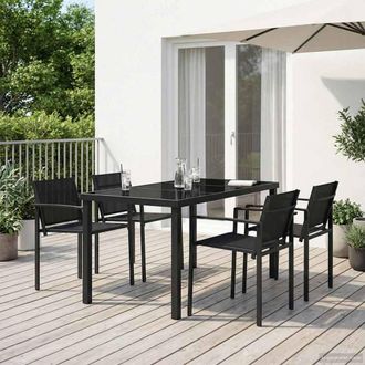 Berkfield Home Outdoor Furniture Set 5 pcs Black & Anthracite Textilene