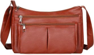 Generic Stylish Casual Retro Leather Shoulder Bag for Women Everyday Versatile Crossbody Purse (Brown, One Size)