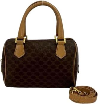 Celine Pre-owned Canvas Handbag - Dames - Vintage Handtas - Bruin - ONE Size - Leer - Vintage
