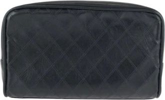 Chanel Pre-owned Clutches, female, Black, Size: ONE SIZE Pre-owned Bicolore Leather Pouch