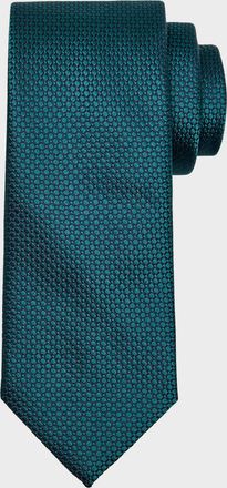 Brioni Mens Tonal Oval Jacquard Silk Tie