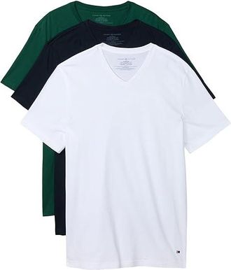 Tommy Hilfiger Cotton Classic 3-Pack V-Neck Undershirts Mens Underwear Spruce : 2XL