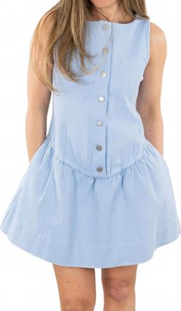 Olivaceous Arden Button-Front Mini Dress In Blue