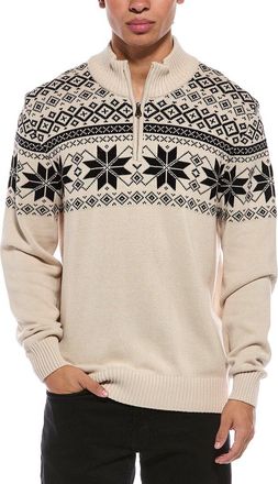 Weatherproof Vintage Snowflake Yoke Quarter Zip Mock Neck Sweater