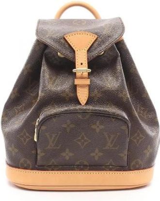 Louis Vuitton Pre-owned Montsouris Monogram Rugzak - Dames - Vintage Rugzakken - Bruin - ONE Size - Leer - Vintage