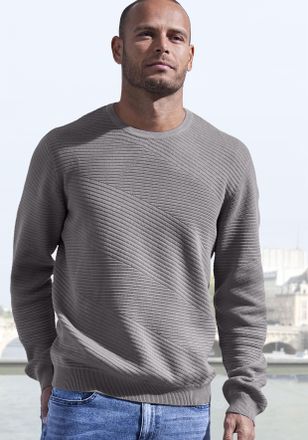 John Devin Strickpullover JOHN DEVIN, Herren, Gr. XXL (60/62), grau, Feinstrick, Obermaterial: 50% Baumwolle, 50% Polyacryl, unifarben, regular fit normal, Rundh