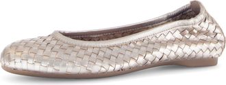 Gabor Ballerina GABOR, Damen, Gr. 38,5, gold (goldfarben), Glattleder, geflochten, metallic, Schuhe Ballerina, Schlupfschuh, Fr&uuml;hlingsschuh, Businessschuh m