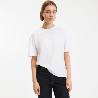 La Redoute Collections T-shirt loose, ronde hals, korte mouwen