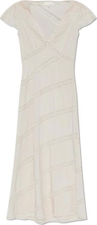 LoveShackFancy Midi Dresses, female, Beige, Size: 2XS Dress Perletta