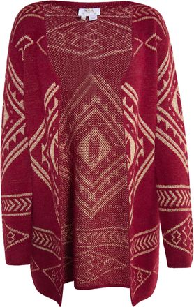 Usha Gebreid vest Dames Donkerrood goud